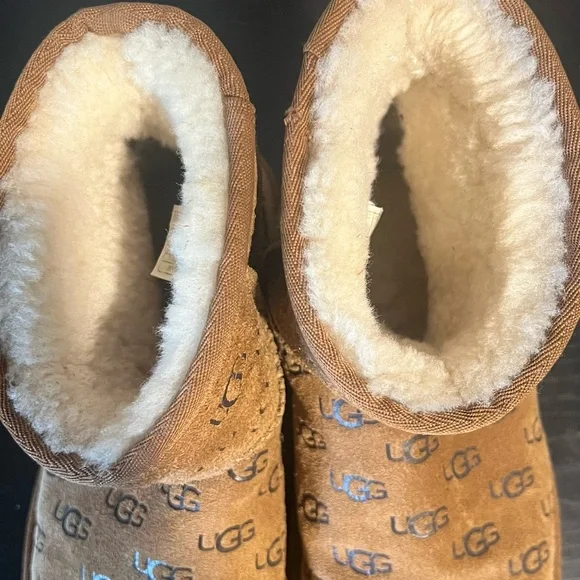 UGG Classic Logo chestnut Brown Mini Boots Sz 6 - Picture 6 of 11